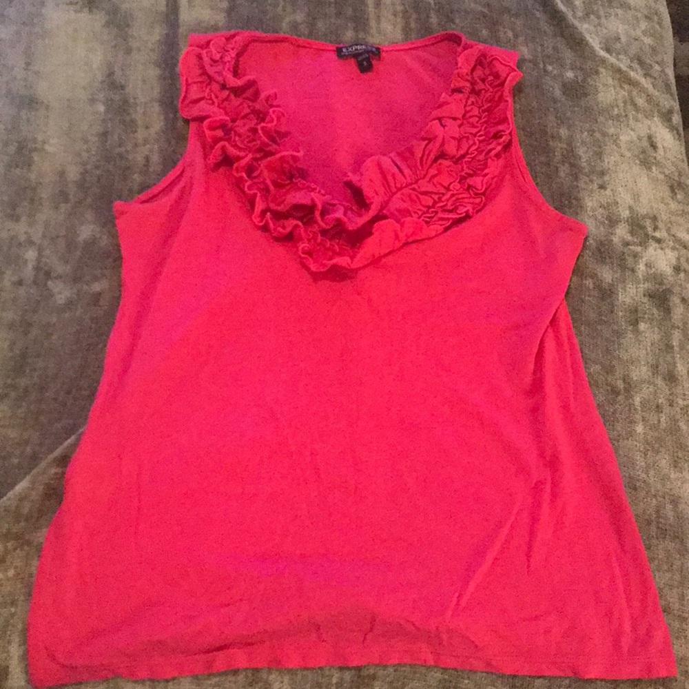 Pink ruffle top